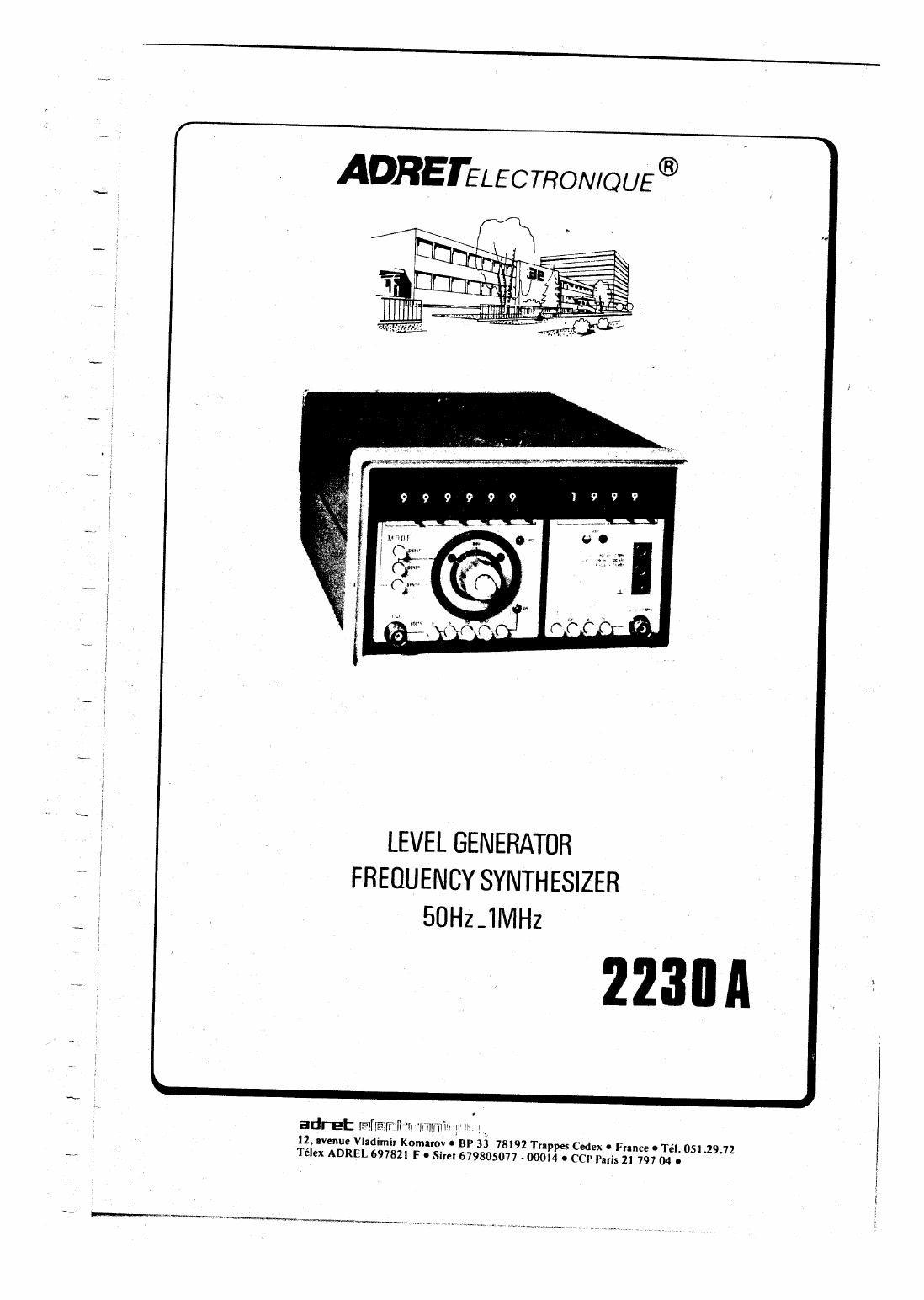 adret 2230 a service manual 2